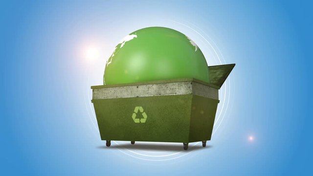 Orbiting Earth In The Recycling Bin