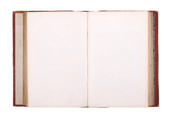 Naklejka premium open old book isolated on white background, with clipping path