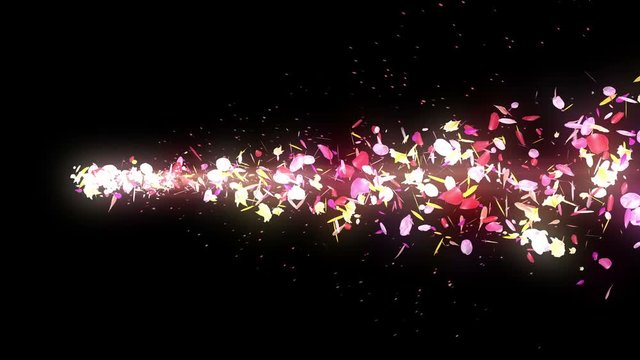 花 カラフル 回転 舞う キラキラ