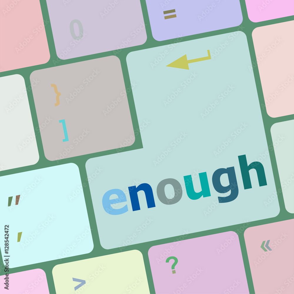 Poster enough word on keyboard key, notebook computer button