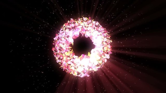 花 カラフル 回転 舞う キラキラ