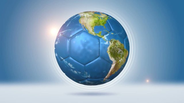 Soccer Ball Shaped Orbiting Earth
