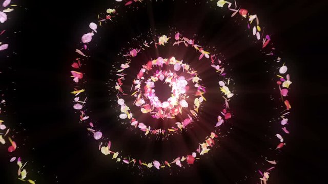 花 カラフル 回転 舞う キラキラ