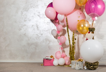 Pink party balloons
