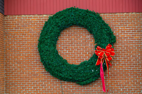 Wreath on a Brick Wall