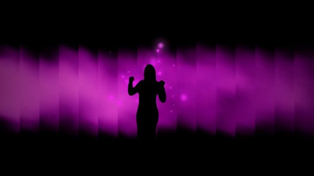 Dancing girl on a colorful abstract background
