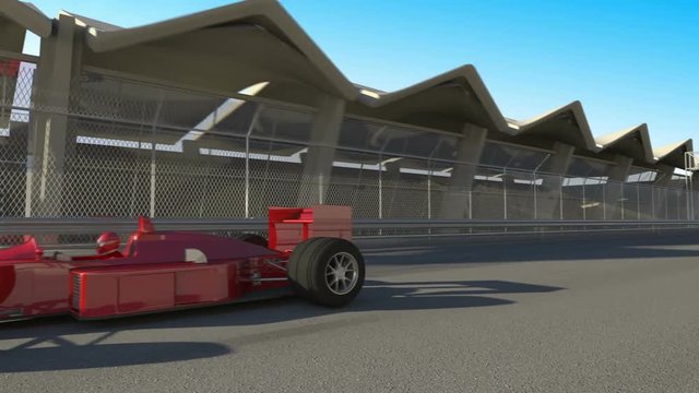 Winning formula one racing car 3d animation