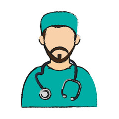 Doctor icon. Medical health care hospital and emergency theme. Isolated design. Vector illustration