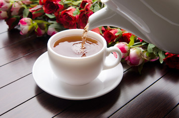 Cup of tea in catering concept