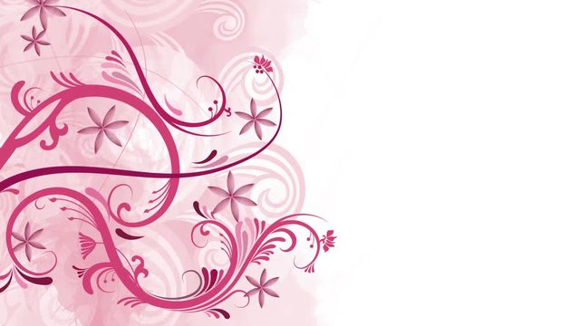 Pink floral ornament background animation