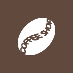 logo with coffee bean. Modern Icon for company brand. Vector Illustration.