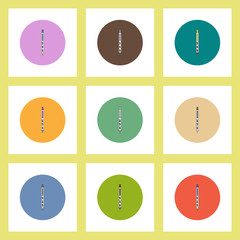 flat icons set of dollar emblem concept on colorful circles