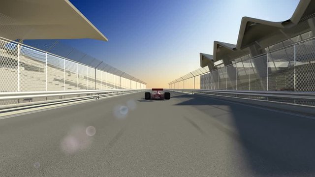 Winning formula one racing car 3d animation
