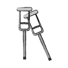 Crutches icon. Medical health care hospital and emergency theme. Isolated design. Vector illustration