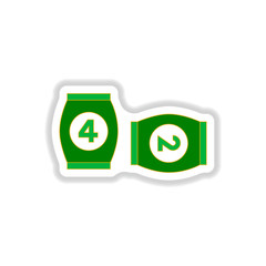 Vector illustration in paper sticker style Bingo lotto board game