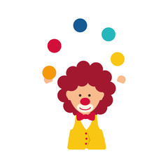 Circus clown cartoon icon vector illustration graphic design