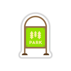 Vector illustration in paper sticker style Garden Sign