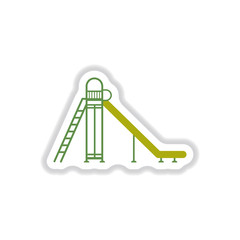 Vector illustration in paper sticker style childrens slide