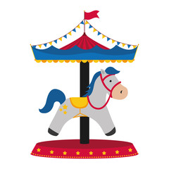 Carrousel circus festival icon vector illustration graphic design