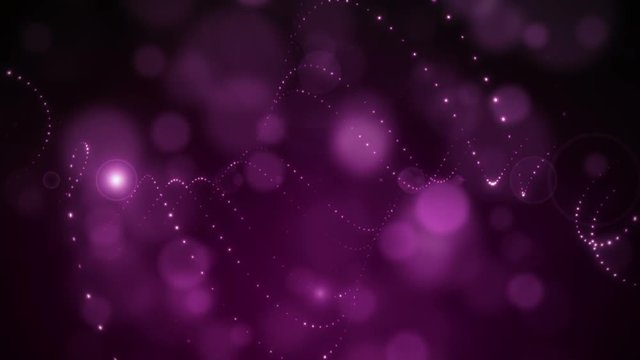 Shiny lights moving in 3d space background animation