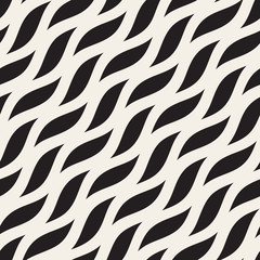 Vector Seamless Diagonal Wavy Shapes Pattern