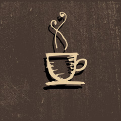 Vector icon of coffee Cup, coffee, beverage