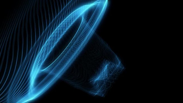 Rotating blue abstract sound wave animation