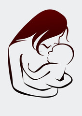 Anne ve Bebeği (Siluet)