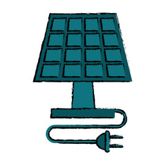 drawing solar panel plug energy ecological clean vector illustration eps 10