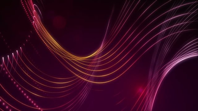 Shiny lights in 3d space abstract background animation