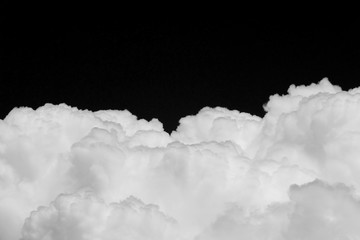 Cumulus cloud isolated on black background