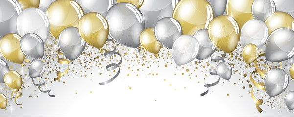 Silver and gold balloons © Orkidia
