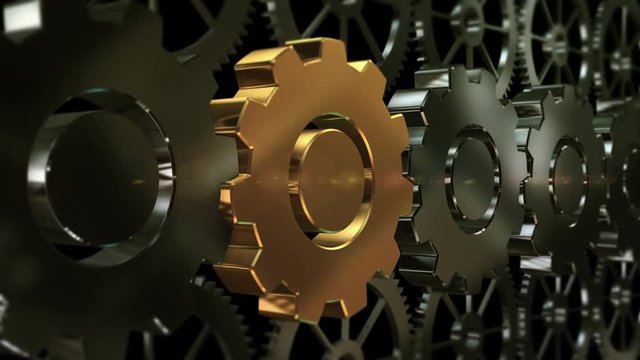 Zoom to the gold plated machine gear