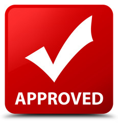 Approved (validate icon) red square button