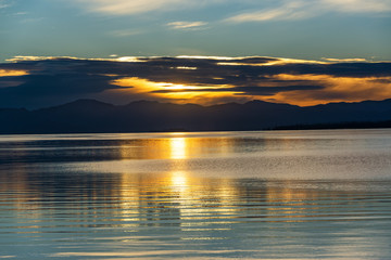 Fototapeta na wymiar Beautiful Sunrise over Yellowstone Lake