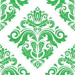 Oriental classic pattern. Seamless abstract background with repeating elements. Green and white pattern