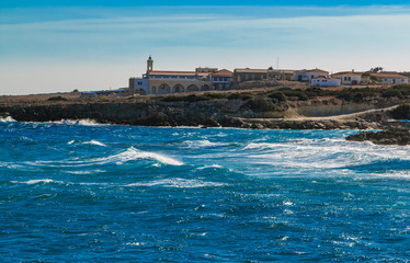 Obraz premium st. Andrews monastery (Apostolos Andreas Manastiri) on Karpas peninsula, Cyprus