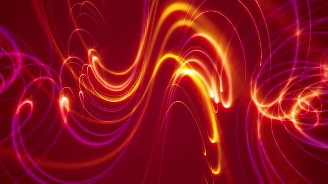Glowing abstract 3d shapes moving slowly in space