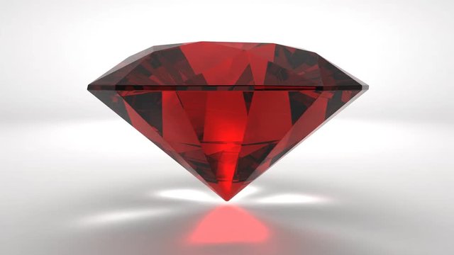 Precious red ruby slowly rotating