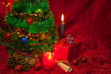 Christmas Tree with burning candle