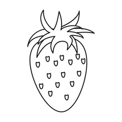 strawberry healthy fruit nature outline vector illustration eps 10