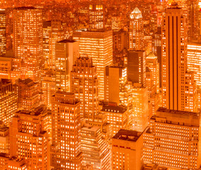 Obraz premium View of New York Manhattan during sunset hours