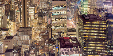 Obraz premium View of New York Manhattan during sunset hours