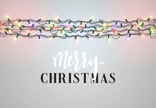 Christmas background with bright realistic garlands