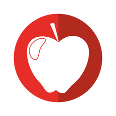 red apple taste fruit nature red circle shadow vector illustration eps 10