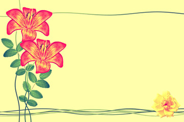 The buds of flowers roses. Holiday card