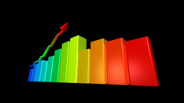 Rising bar charts symbolizing business success
