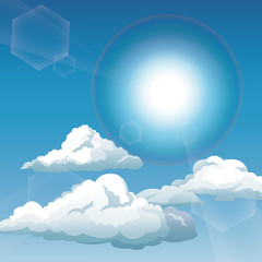 blue sky clouds sunny day vector illustration eps 10