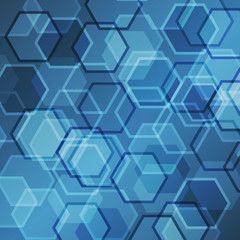 Obraz na płótnie Canvas Abstract blue gradient background with hexagon