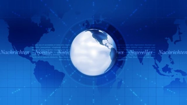 Broadcast orbiting globe opening title animation.